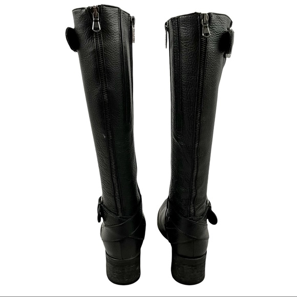 "DUO tall Demetre" Black Italian leather Moto boots with buckles Harley davidson - Picture 10 of 14